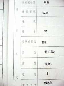 □房产证局部内容